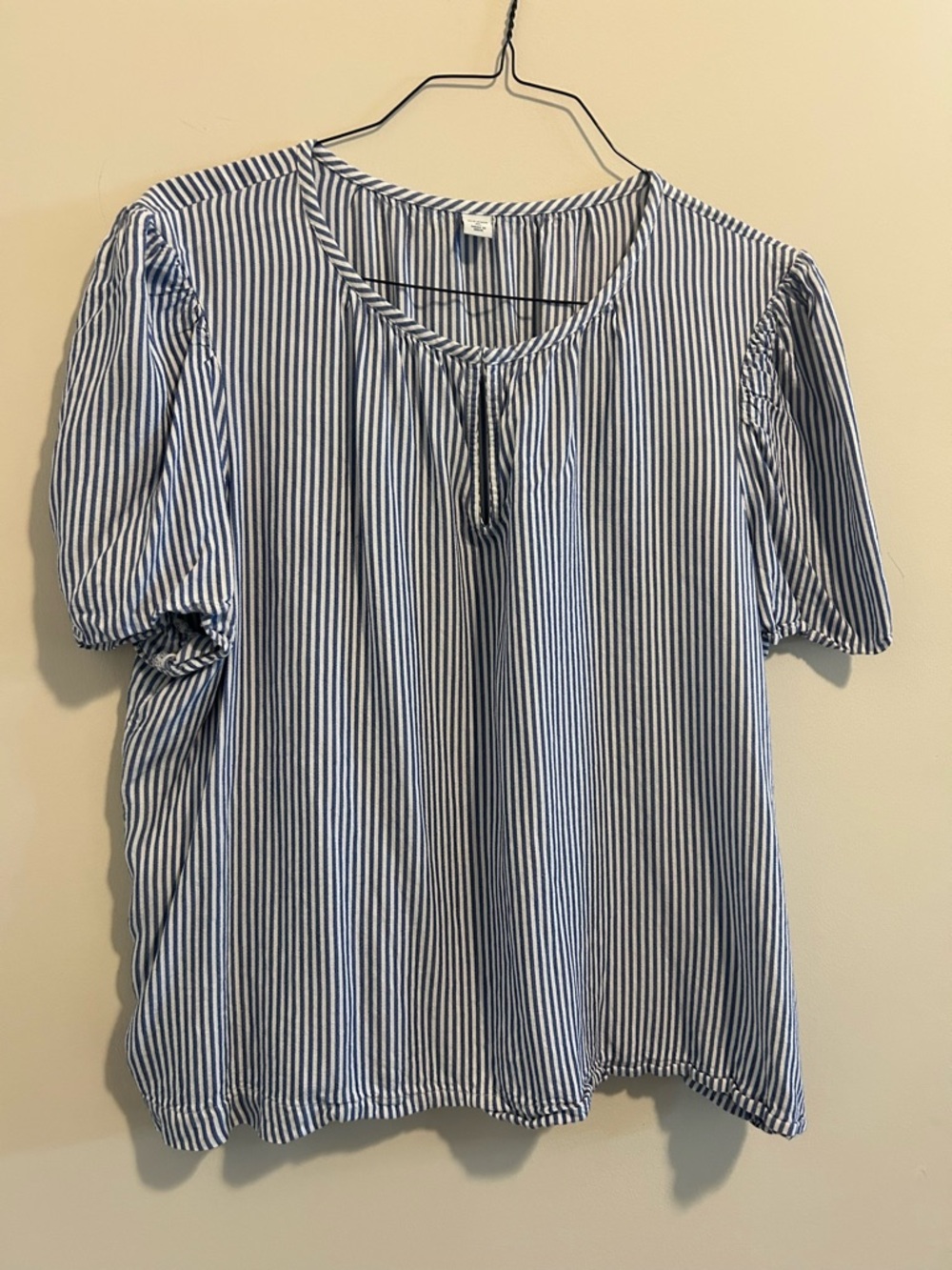 Women’s Blue & White Stripe Old Navy Peasant Top